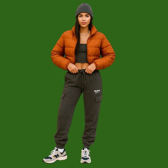 🖤 Reebok Dark Charcoal Cargo Joggers (Size M) - Picture 1 of 9